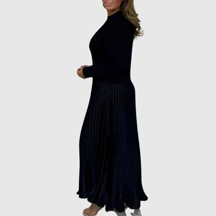 ALARICE | MAXI DRESS WITH SWEATER &amp; PLEATED SKIRT