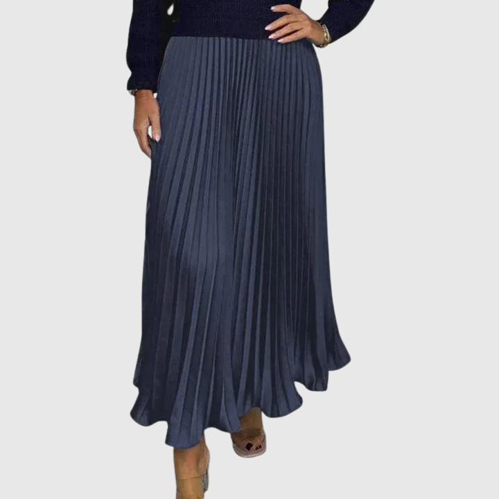 ALARICE | MAXI DRESS WITH SWEATER &amp; PLEATED SKIRT