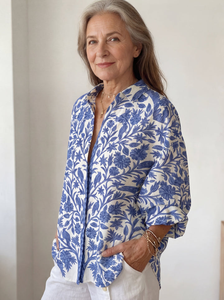 Isabelle | Blue Garden Blouse