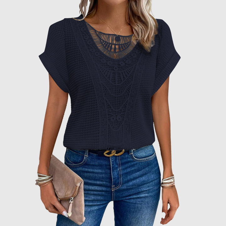 LUCINDA | LACE SHORT SLEEVE TOP