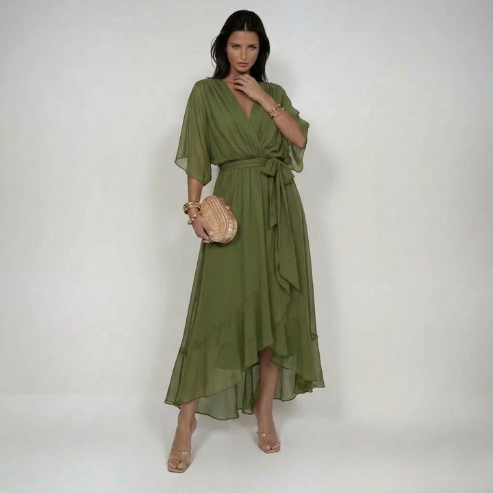 MARTA | V-Neck Chiffon Dress