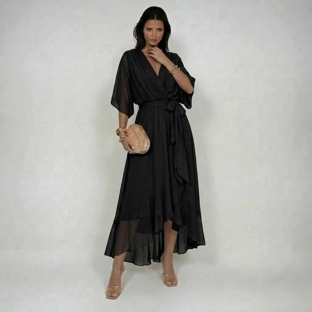 MARTA | V-Neck Chiffon Dress