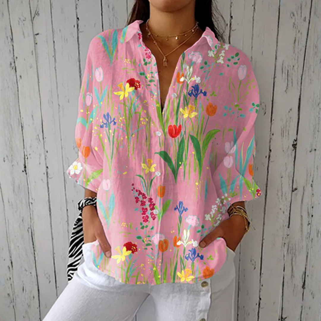 Sofia | Tulip Garden Floral Blouse