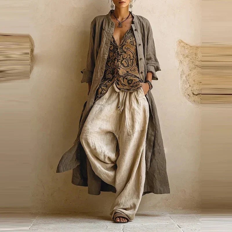 Florence Linen-Blend Matching Sets