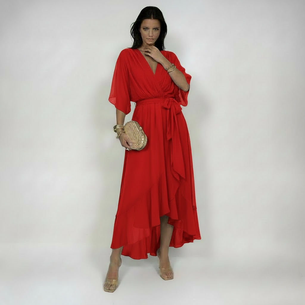MARTA | V-Neck Chiffon Dress