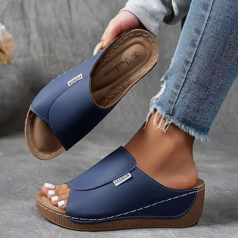 Slip-On Wedge Sandals with Open Toe for Women