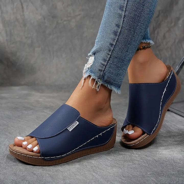 Slip-On Wedge Sandals with Open Toe for Women