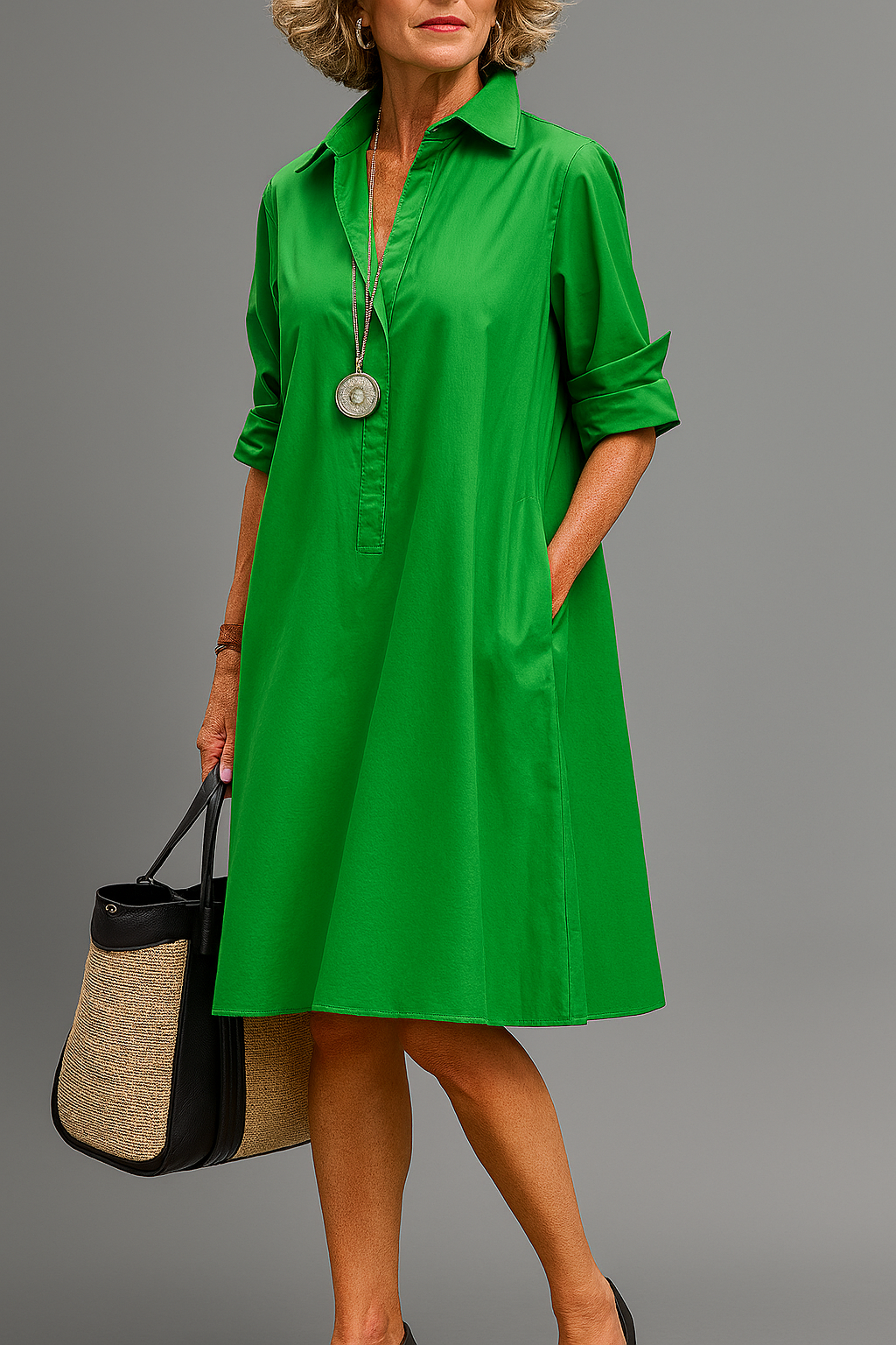 Isabella™ | Timeless Silk Midi Dress for Grace