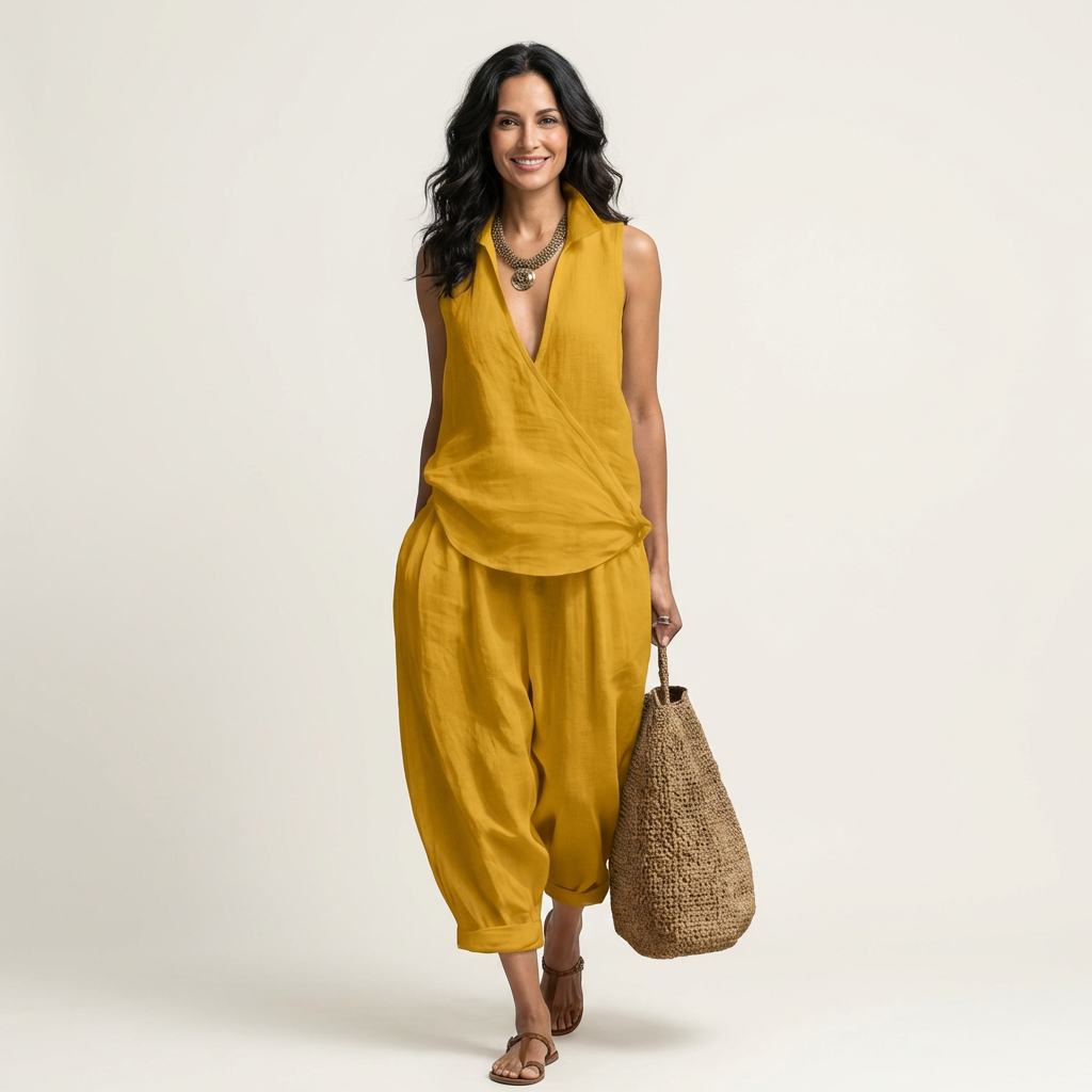 Twiila | Wrap-Top &amp; Wide-Leg Set