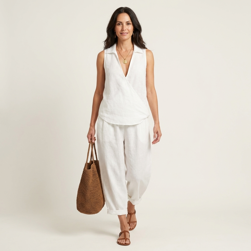 Twiila | Wrap-Top &amp; Wide-Leg Set