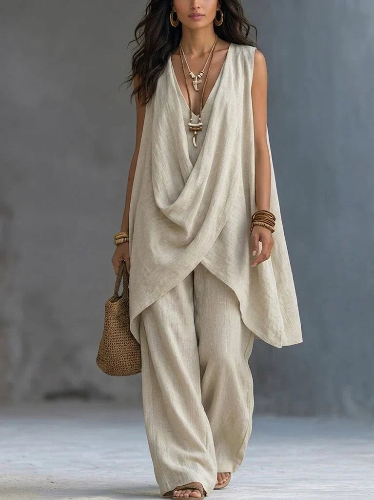 Bohemian Style Loose Cotton And Linen Set